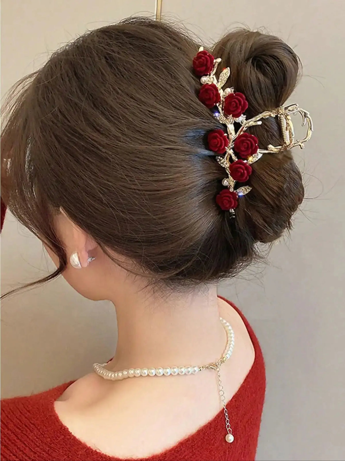 Fashion Antique Roses Hair Claw Clip for Women Stylish Hair Accessory