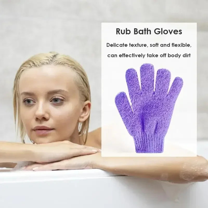 1/2Pcs Five Fingers Bath Gloves Peeling Exfoliating Household Shower Towel Scrub Body Wash Elastic Wipe Back Body Cleaning Tools