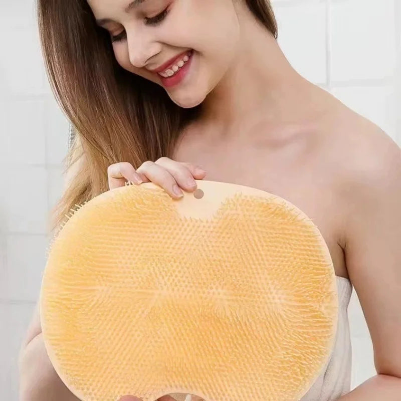 1/5pcs Silicone Wash The Foot Brush Bath Massage Mat Shower Back Brush Wall Mounted Foot Wash Mat with Suction Cup