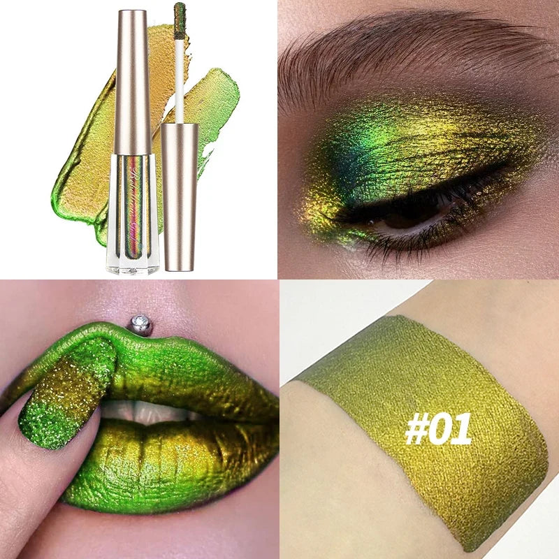 Chameleon EyeshadowsDiamond Glitter Liquid Eyeshadow StickHighly Pigmented Metallic Shimmering Long Lasting Shine All Makeup