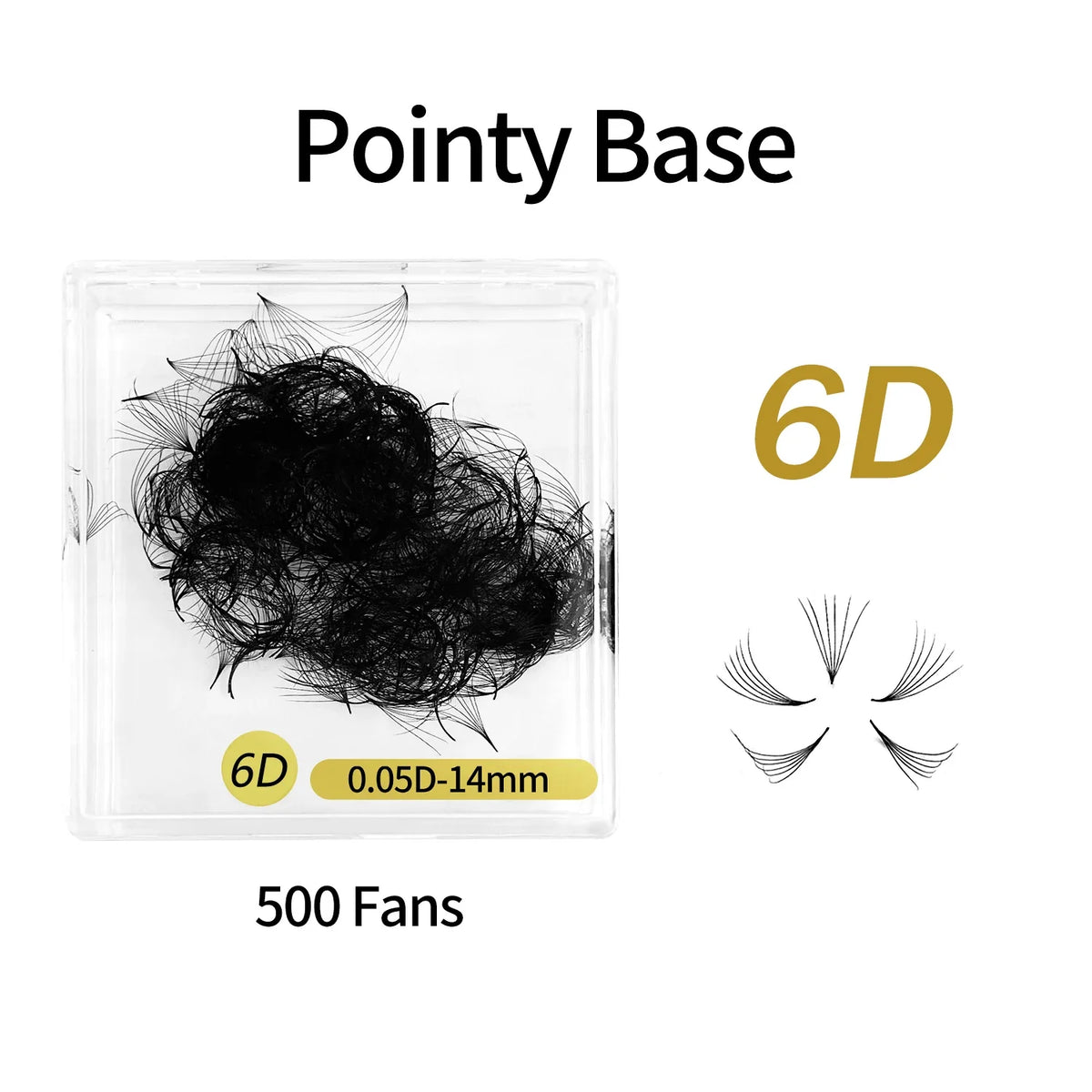 ABONNIE 500 Fans Loose Fan Lashes Extensions 6D-20D 8-18mm Pointy Base Premade Medium Stem Sharp Thin Russian Volume Eyelash