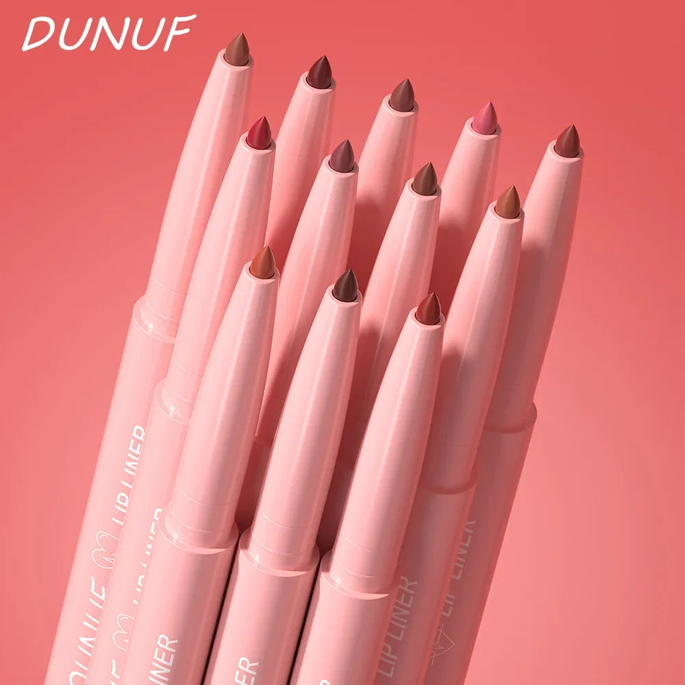DUNUF 12 Color Matte Lip Liner Pencil Set Waterproof Smudge Proof Long Lasting Vegan Cruelty Free Lipstick Makeup Kit