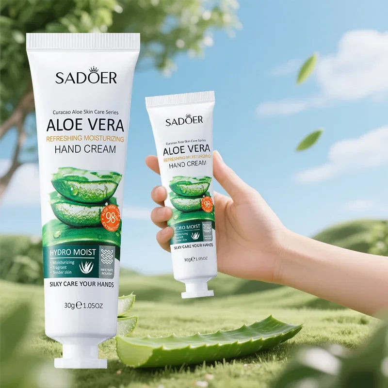 Aloe Vera Nourish Hand Cream Refreshing Hydrate Moisturize Fast Absorb Soften Dry Hands Restore Natural Skin Radiance Lotion