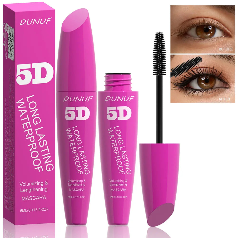 5D Mascara Waterproof Curling Lengthening Eyelash Extension Non-smudging Long-lasting Eyelashes Black Volume Mascara Cosmetics