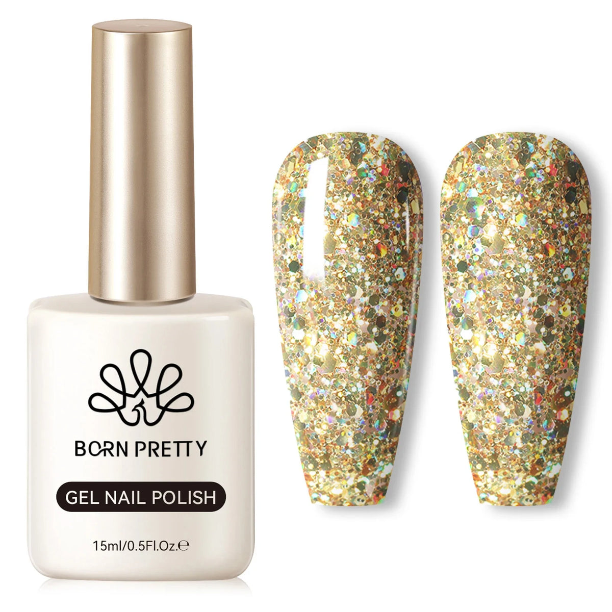 BORN PRETTY 15ml Nail Gel Polish Glitter Gorgeous Full Coverage Soak Off UV LED French Nail Art Jelly Nude Pink Varnish
