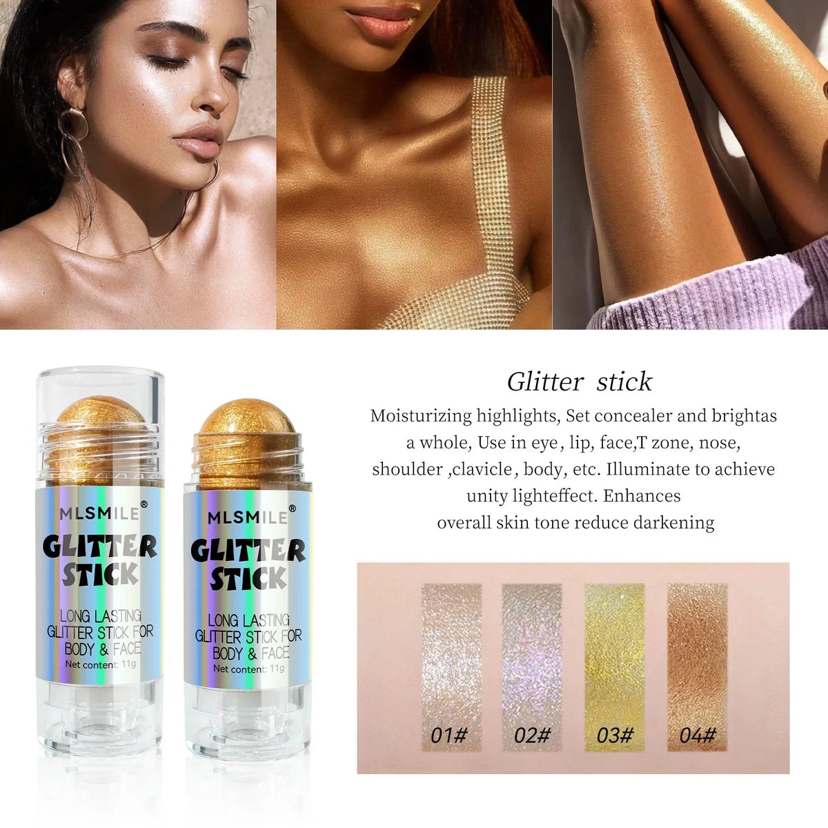 4 Colors Brighten Highlighter Bar Cosmetics Face Contour Bronzer Shimmer Highlighter Stick Body Highlighter Beauty Makeup