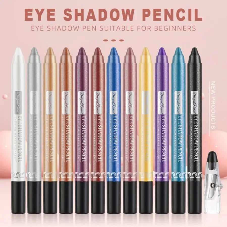 Eyeshadow Pen, Eyeliner Pen, Eyeshadow Stick, Eyeshadow Pen for Lower Eyelid, Pearlescent Eyeshadow Pen with Sharpener, Foaming Pen, Single-Color Eyeshadow Pen, Pearlescent Lower Eyelid Eyeshadow, Highlighter, Smudge-Proof