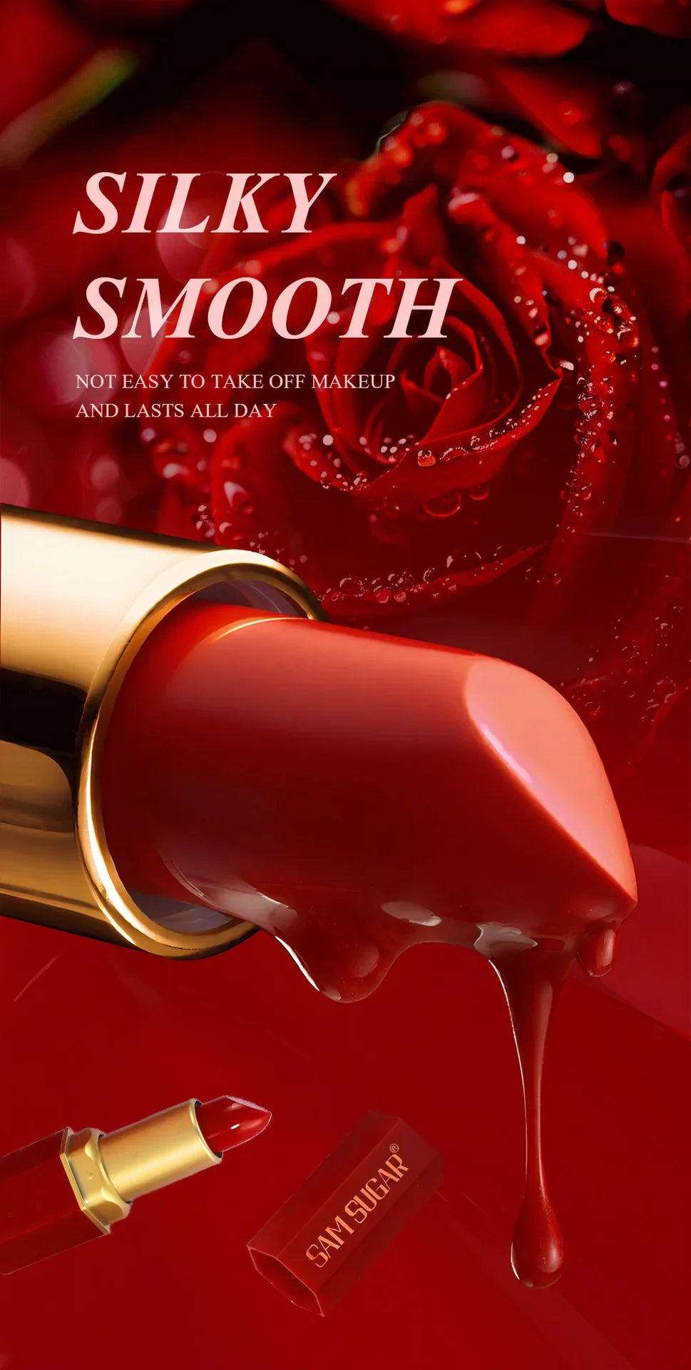 6 Colors Gold Bar Lipstick Diamond Pearlescent Glitter High Shine Non Sticky Long Lasting Pink Lips Makeup