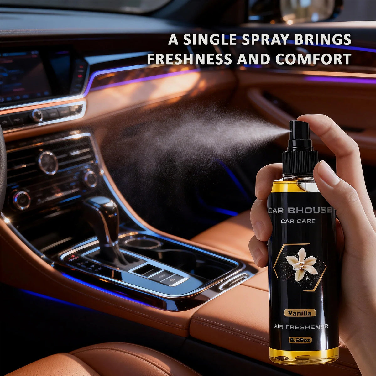 Car Air Freshener Spray Car Fragrance Flower Fruit Scent Fresh Perfume 8.29oz/245ml Large Capacity Car Interior Deodorant Spray