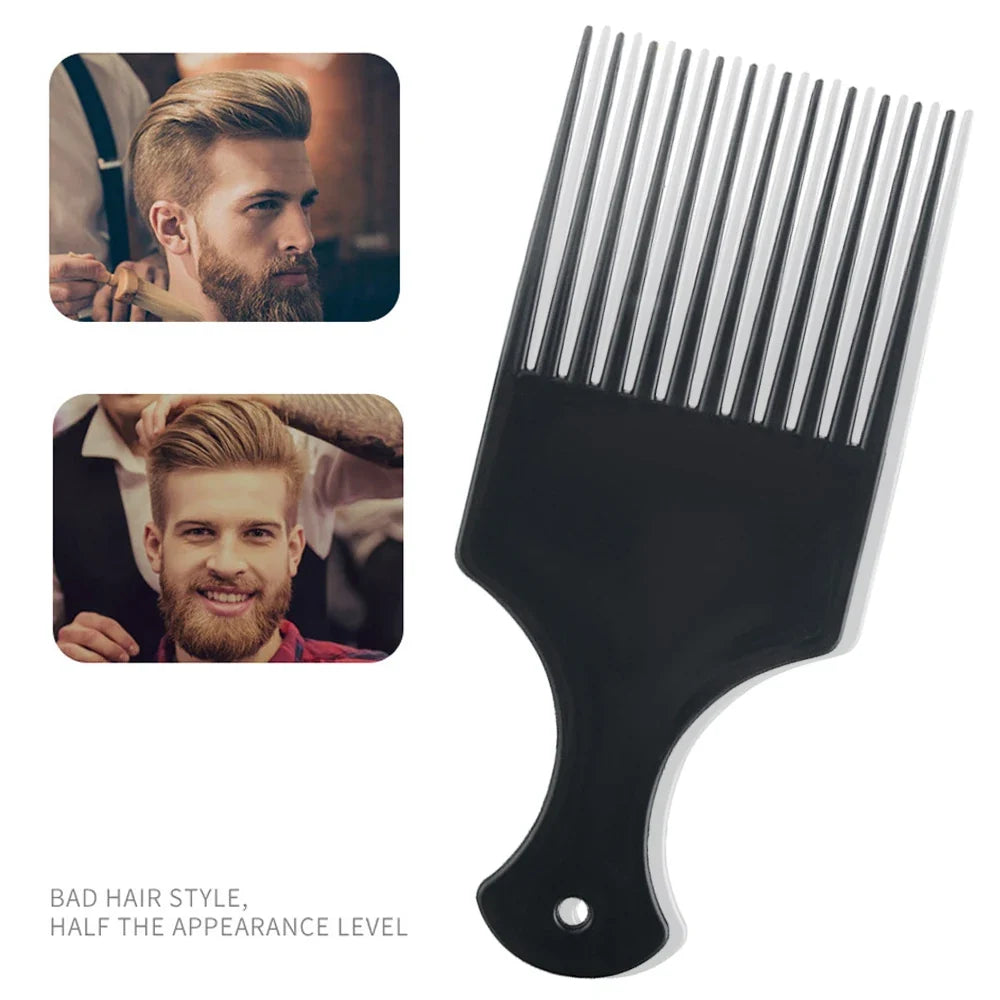 Afro Pick Comb Wide Tooth Detangling Comb For African Curly Kinky Thick Hair Volume Lift Styling Fork Comb Hairdressing Tool