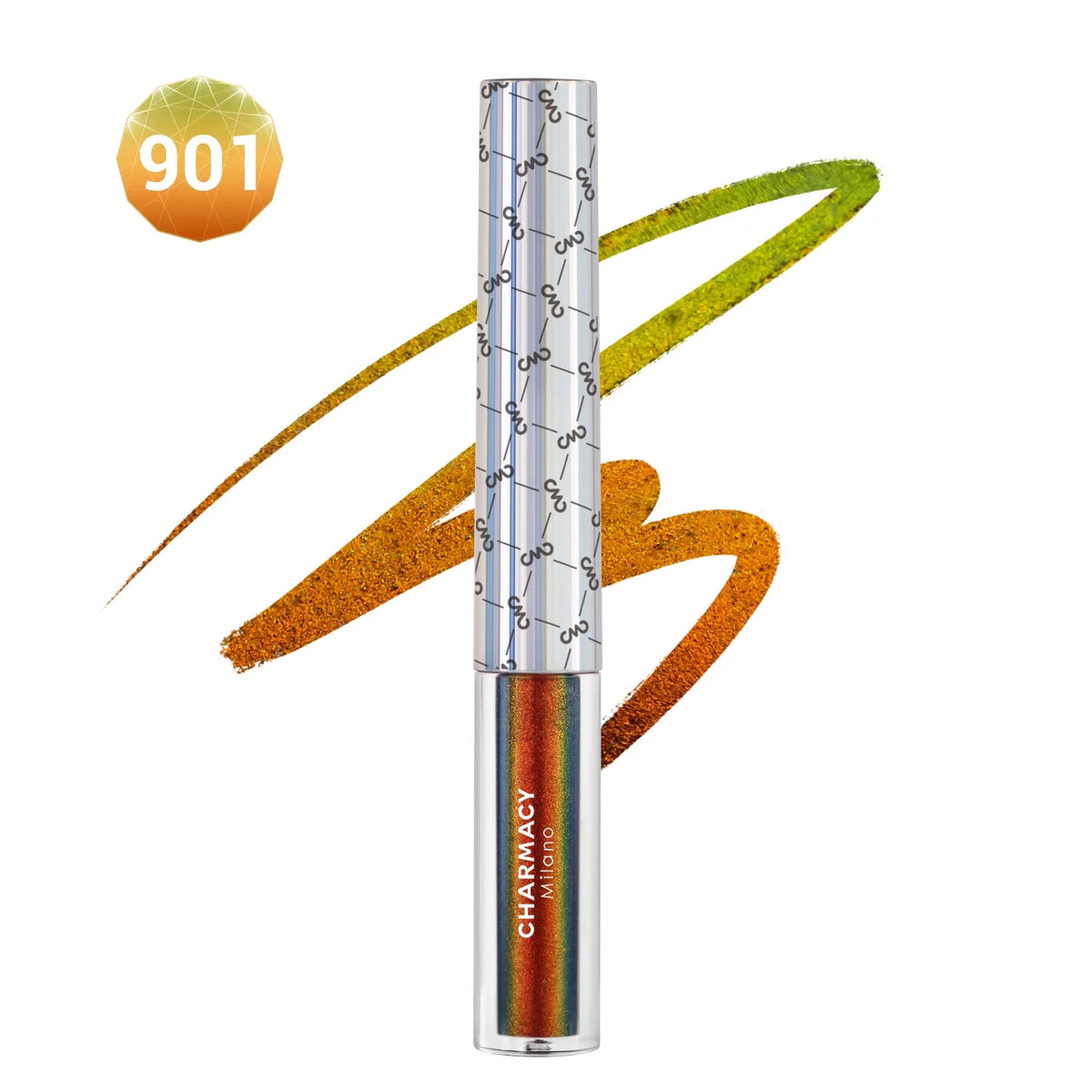 CHARMACY Duochrome Glitter Liquid Eyeliner Long Lasting Waterproof Smudgeproof Ultra Fine Tip Eye Liner Women Makeup Cosmetics