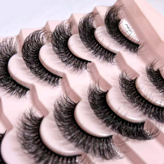 Dropshipping 7/10 Pairs Eyelashes Natural Long 3D Lashes Fluffy Volume  False Eyelashes Cruelty Free Wispy Lashes Makeup Cilios