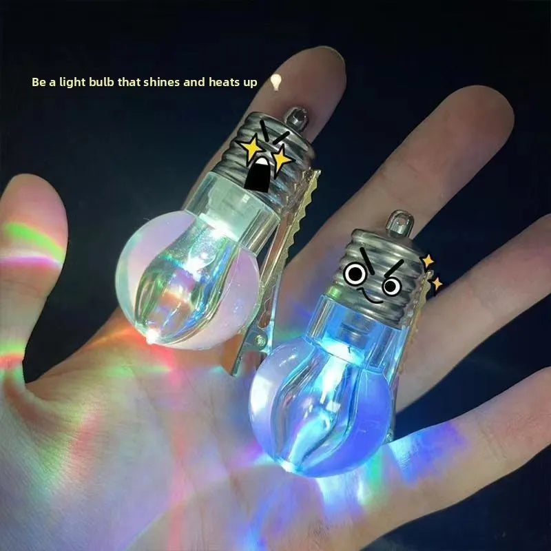 Funny LED Light Bulb Hair Clip Glow-in-the-Dark Hairpin for Women Unique Flashing Bangs Clipper Fun Hair Accessory for Events