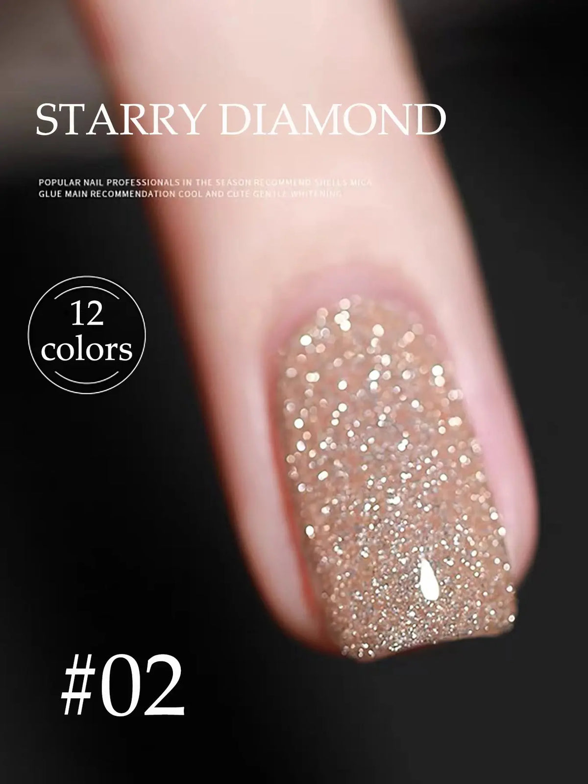 1-12pcs Wine Red Flash Crushed Strobe High Density Diamond Glitter Gel Nail Polish Black Nails Red Nails White Nails
