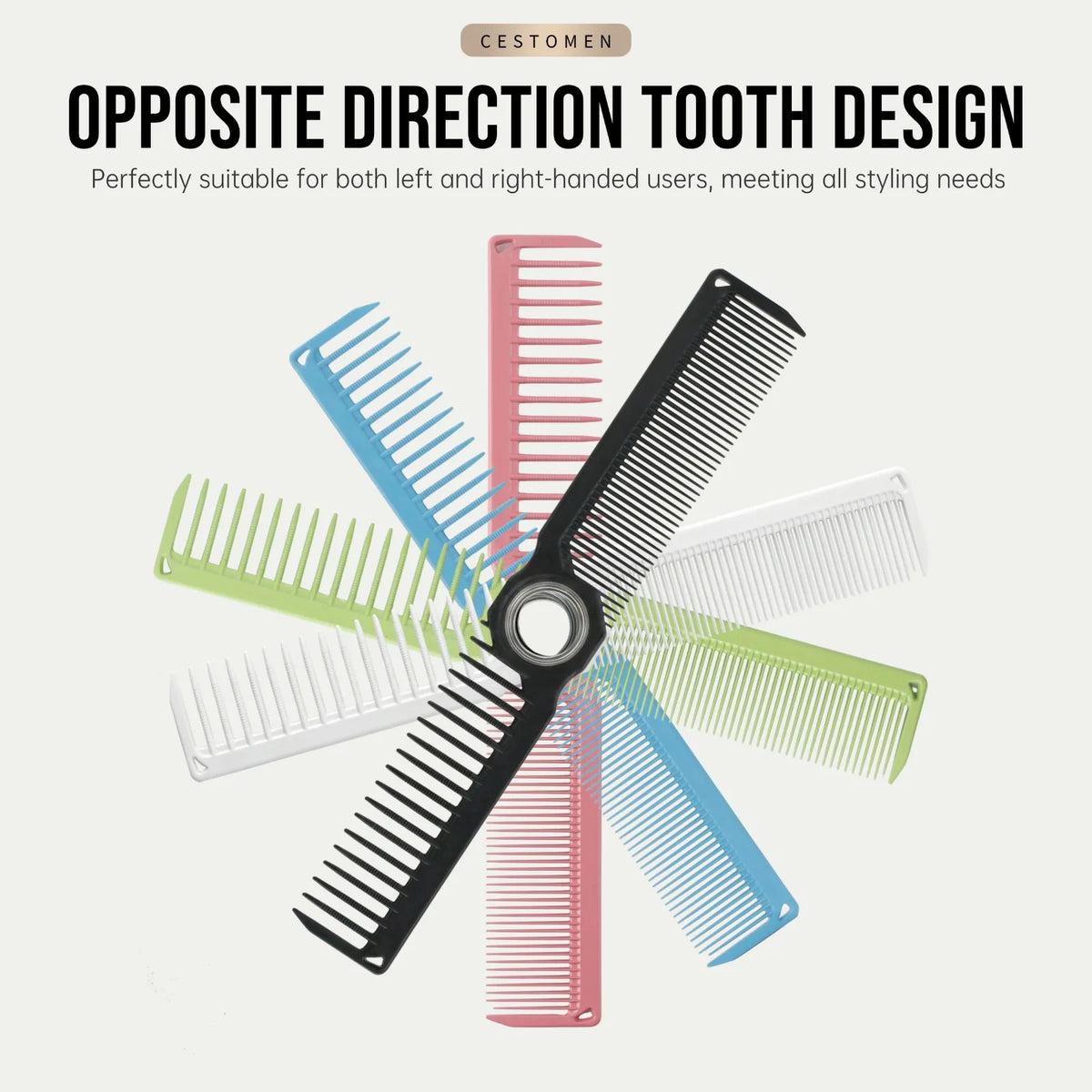 5PCS/Set Pro Barber Fine Mist Spray Bottle Spining Dual-Side Tooth Folding Haircut Comb Duster Hair Cleaning Brush Styling Tools