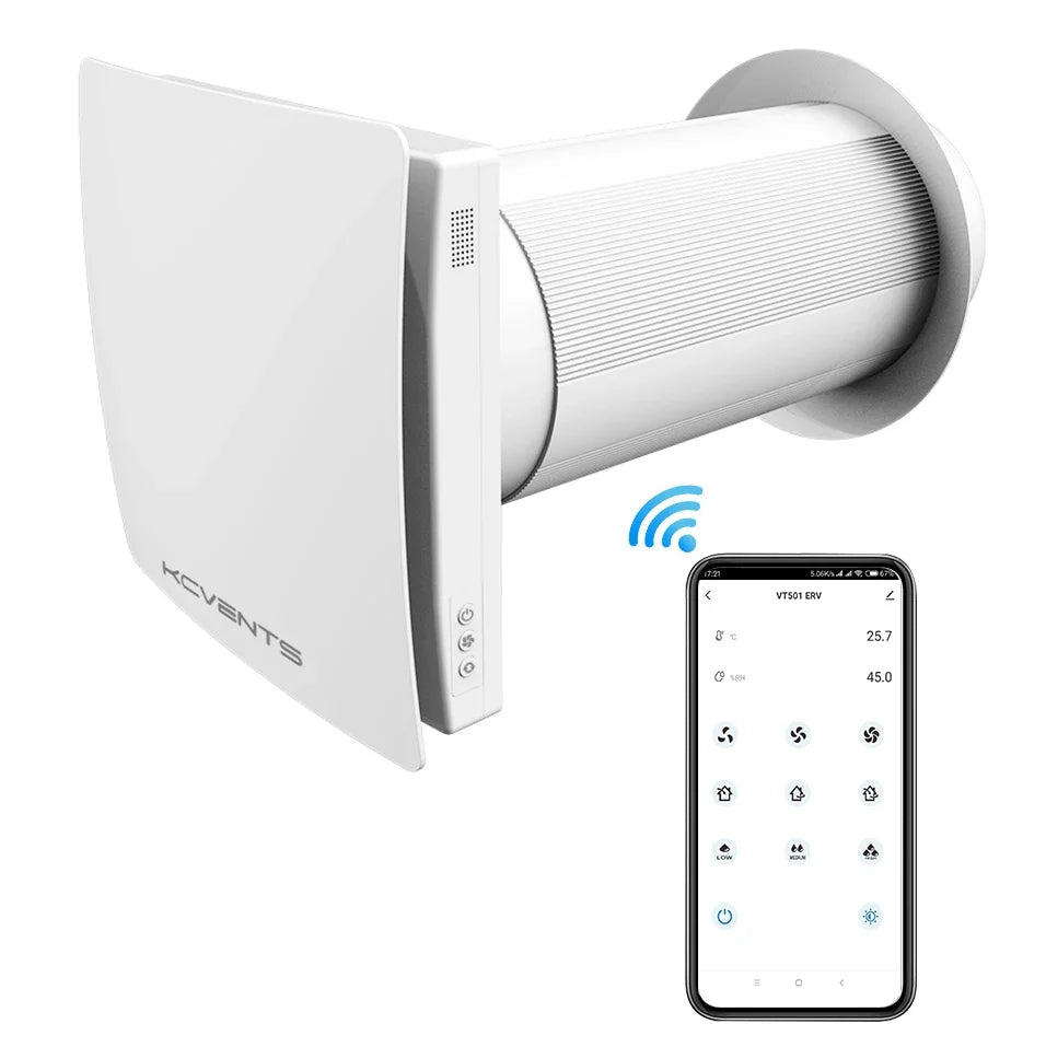 Decentralized Ventilation With Heat Recovery Unit Air Recuperator For Sigle Room Fresh Air