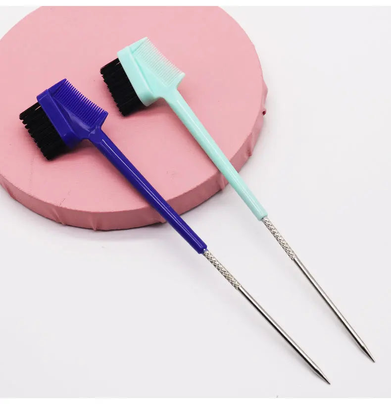 50pcs Hair Eyebrow Grooming Tool Double Sided Eyebrow Brush Comb Edge Control Brush Comb Hair Gel Smooth Styling Tool for women