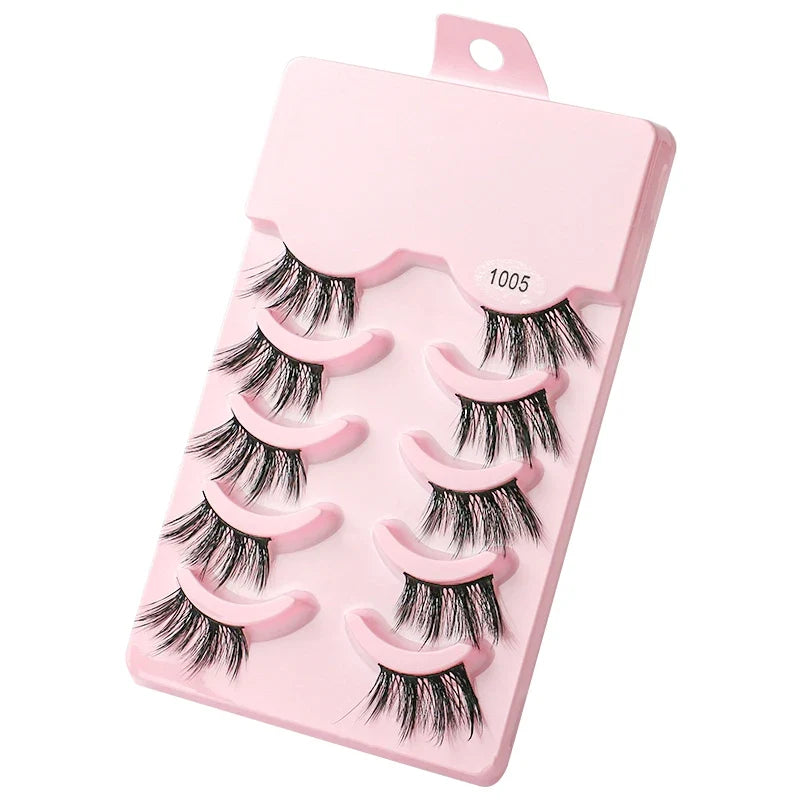 3/5 Pairs 3D Faux Mink Hair Soft Eyelashes Natural Thick Long False Eyelashes Dramatic Fake Lashes Handmade Eyelashes Faux Cils