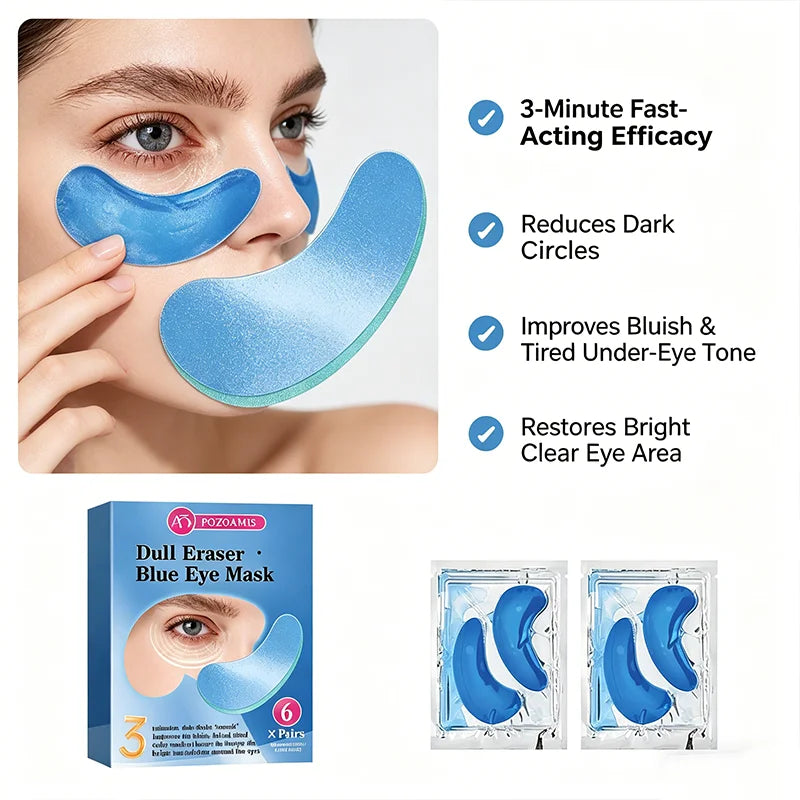 Blue eye masks are used for puffy eyes, dark circles, wrinkles, fine lines, and eye bags.