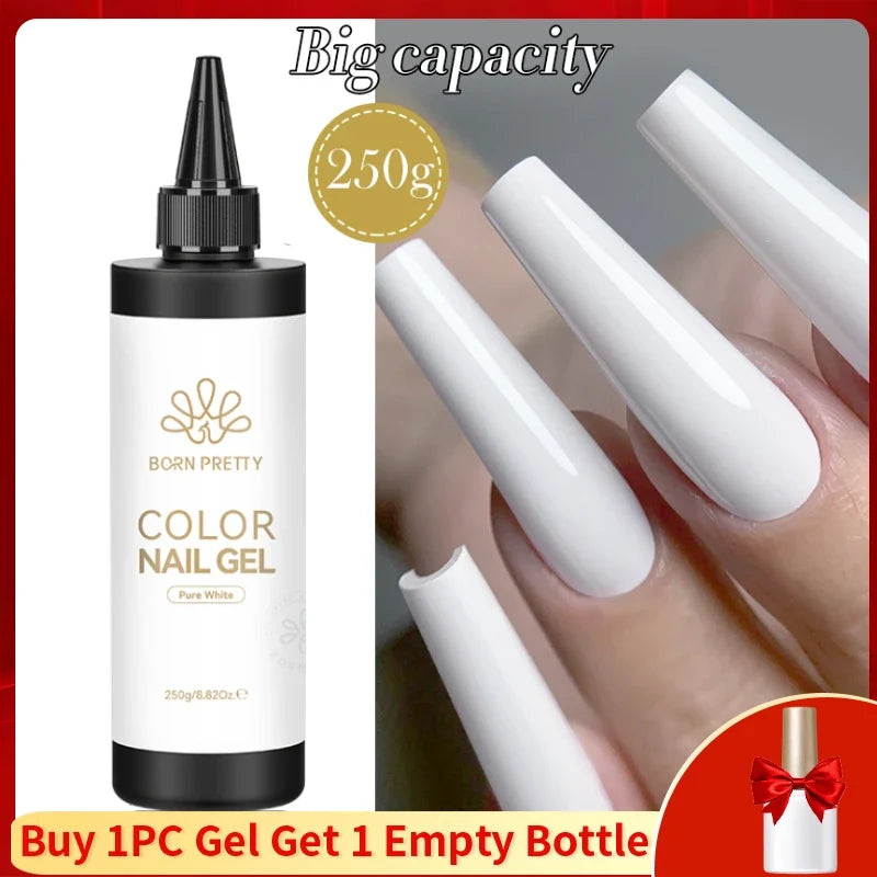 BORN PRETTY 225g Nail Extension Gel Jelly White Pink Clear Gel Nail Polish Quick Extending UV Nail Hard Gels Soak Off Gel Varnis