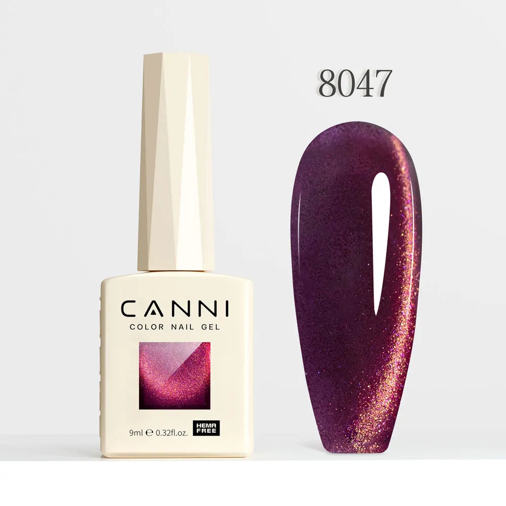 CANNI TPO/HEMA FREE Cat Eye Gel Nail Polish 9ml 48 Colors High Gloss UV-Removable Nail Art for Salon & DIY Manicure