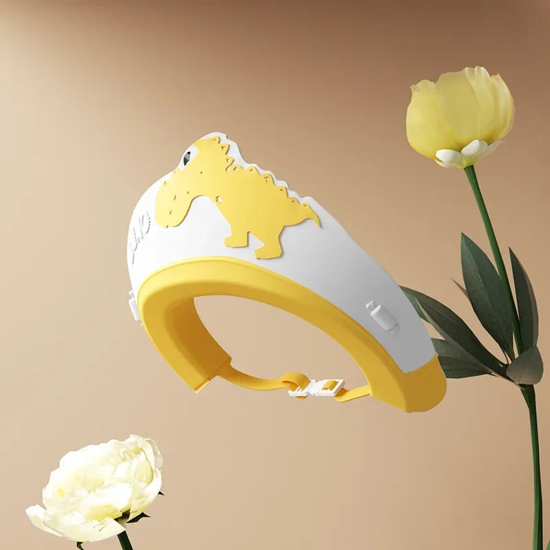 Adjustable Children Shampoo Cap Dinosaur Baby Shower Cap Cartoon Bath Visor Infant Hair Shield Ear Protection Waterproof
