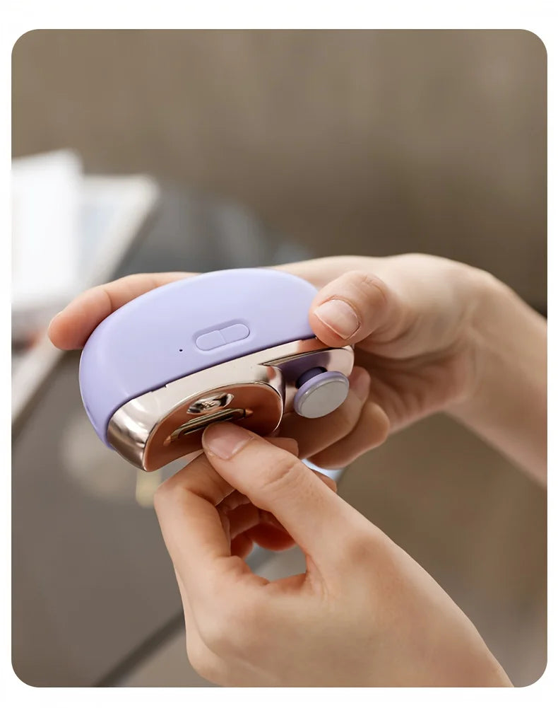 2-in-1 Electric Nail Clipper & Polisher with LED Light, USB Charging, Safe Grinding for All Ages, Valentine's Gift