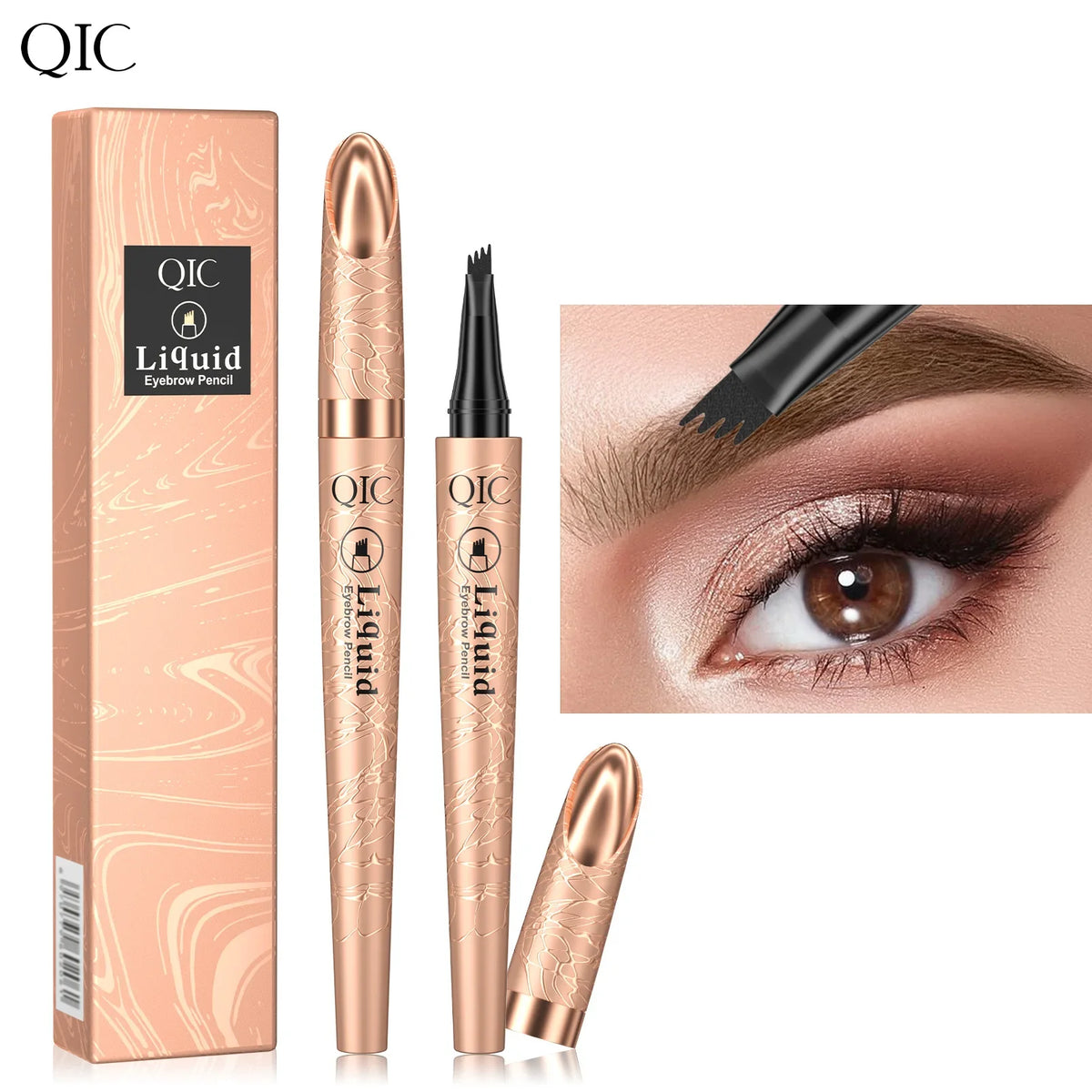4 Tips Eyebrow Pen Waterproof Anti-smudge Long Lasting Liquid Brow 4 Colors Microblading Natural Wild Eyebrow Makeup