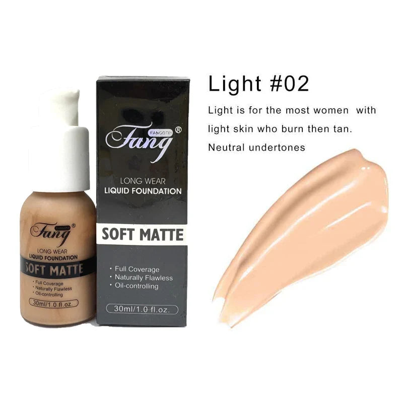 30ml SEPORA 6 Colors Matte Liquid Foundation Oil Control Waterproof Full Coverage Facial Natural Concealer Base Makeup Cosmetics