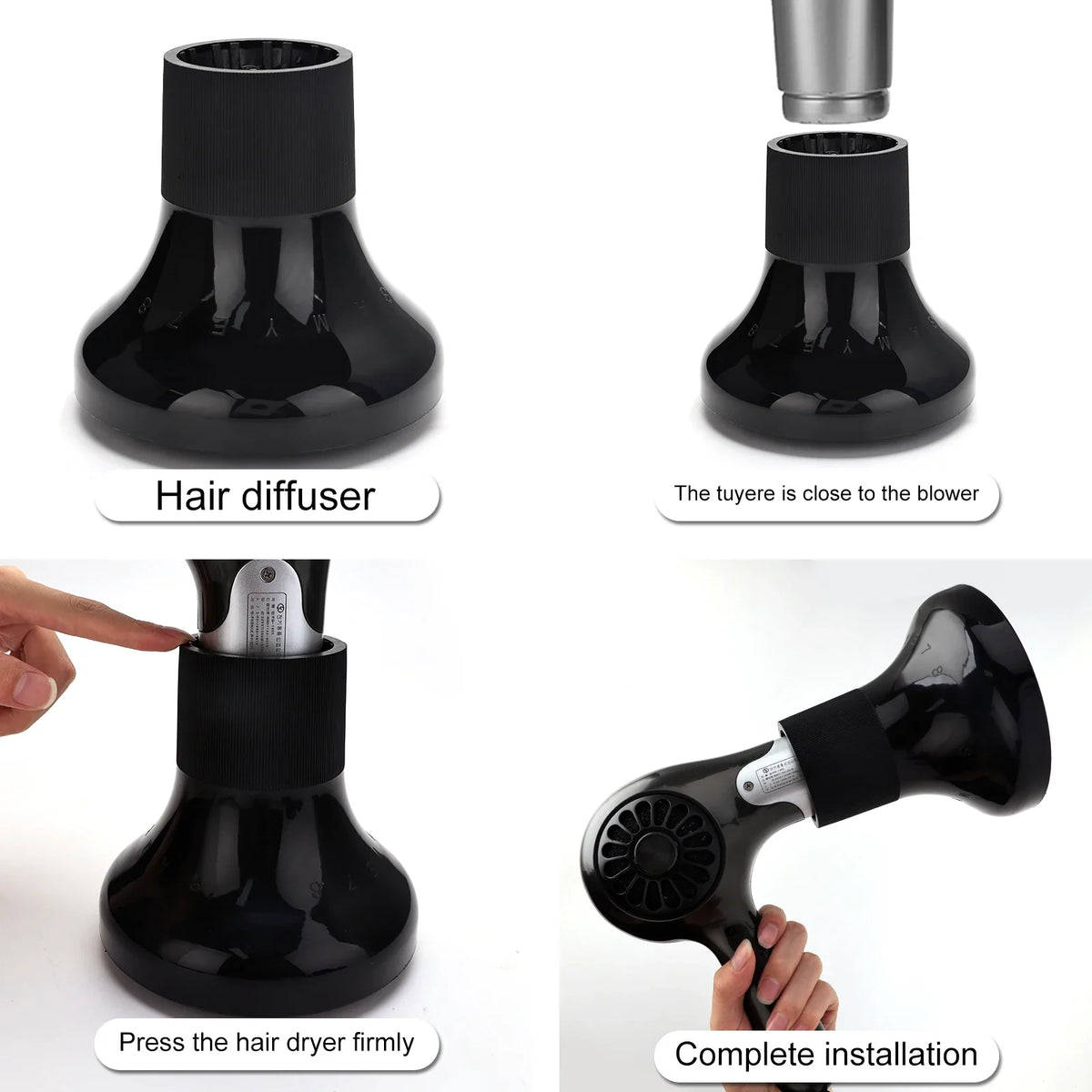 Barbershop Hairdryer Diffuser Cover Black Curling Hair Dryercover Barber Hair Diffuser Salon Home Curly Universal Styling Tools