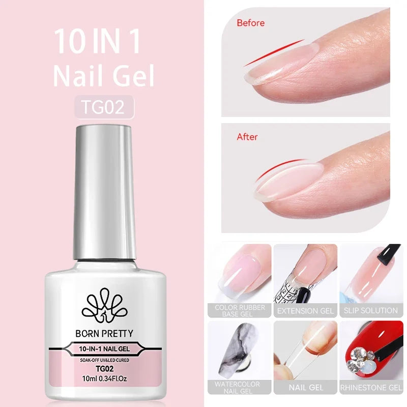 BORN PRETTY 10ml Clear Blooms Gel Polish UV LED Soak Off Nail Art Polish for Spreading Effect Marble Nail Polish Gel Painting
