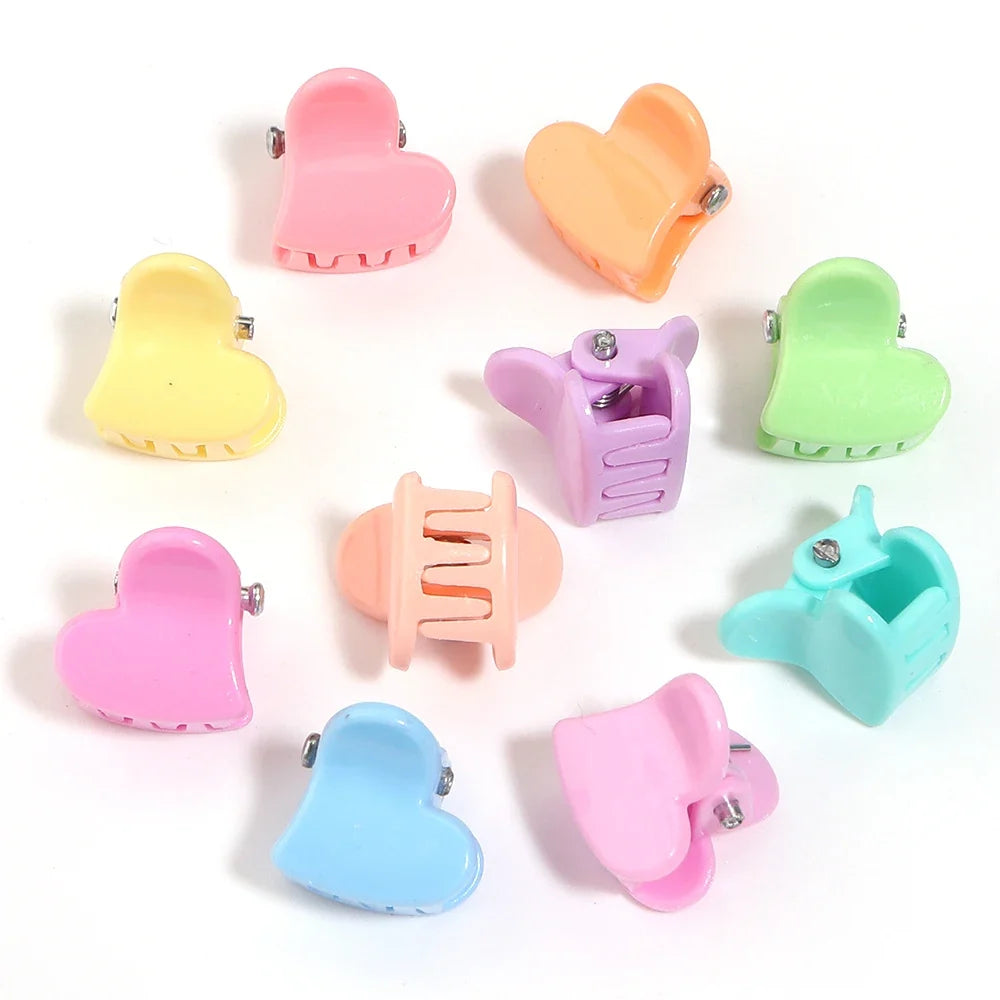 100pcs Mini Colorful Flower Star Hair Grabbing Claw Clips for Baby Girls Bangs Broken Hair Styling Tool Small Hair Accessories