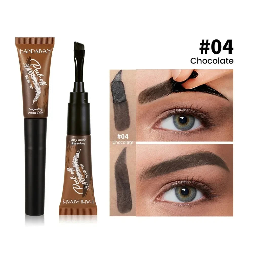 5 Color Peel-off Eyebrow Gel Cream Quick-Drying Lasting Tearing Eyebrow Dye Glue Waterproof Brow Tattoo Eyebrow Enhancer Tint