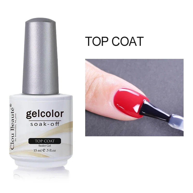 Clou Beaute Coffee Colors Nail Gel Polish HEMA/TPO FREE Soak off UV/LED 15ml Vernis Semi Permanent Nail Varnish 15ml Base Top