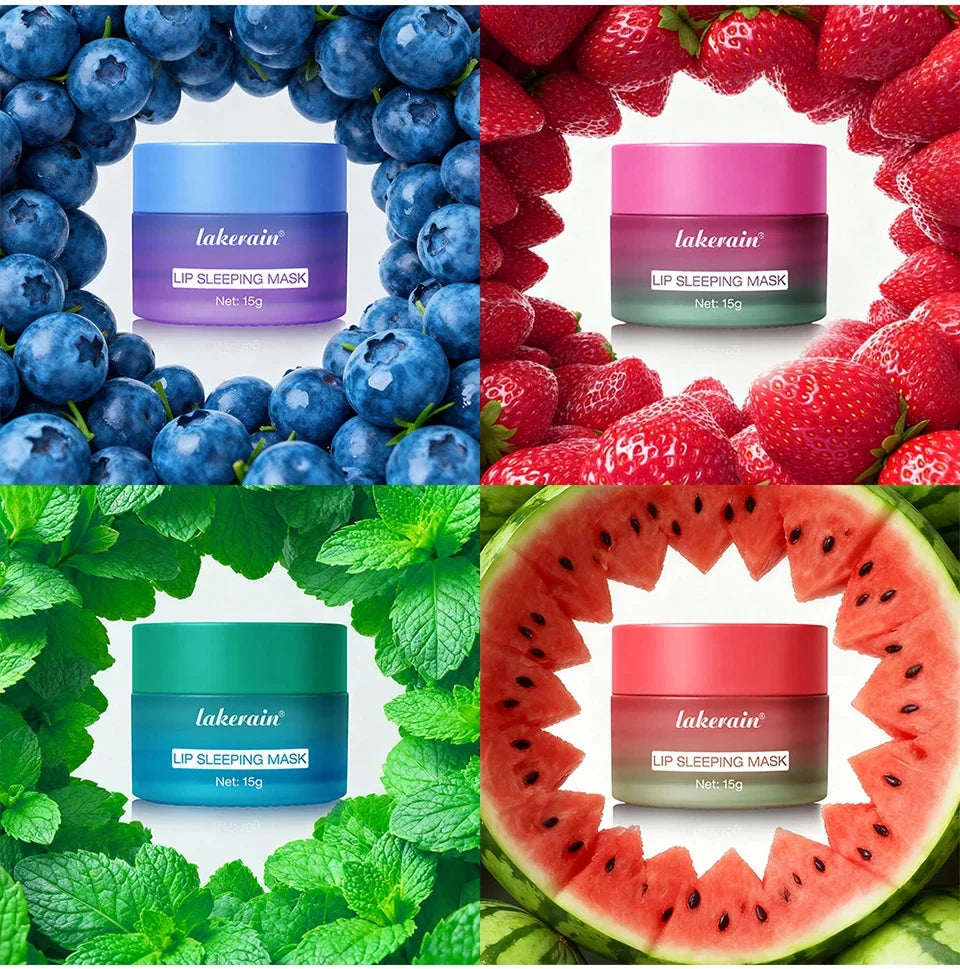 Blueberry Lip Sleeping Mask Overnight Dual Color Hydration For Dry Cracked Skin Reduces Fine Lines Moisturizing Nourish Lip Care