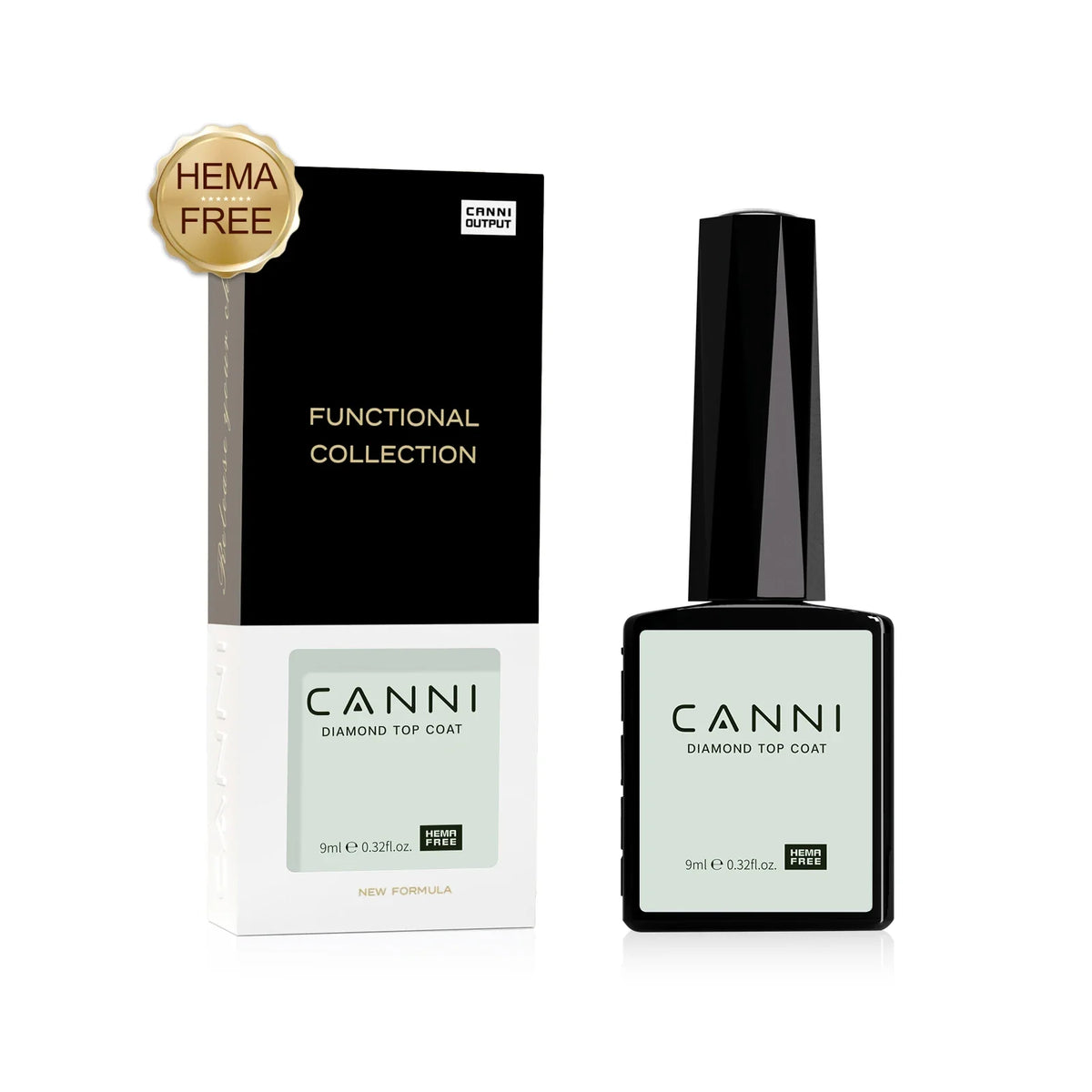 CANNI Super Glossy Diamond Nowipe Top Coat 9ml HEMA FREE Nail Gel Polish Soak Off UV LED Semi Permanent Long Wear Top Coat