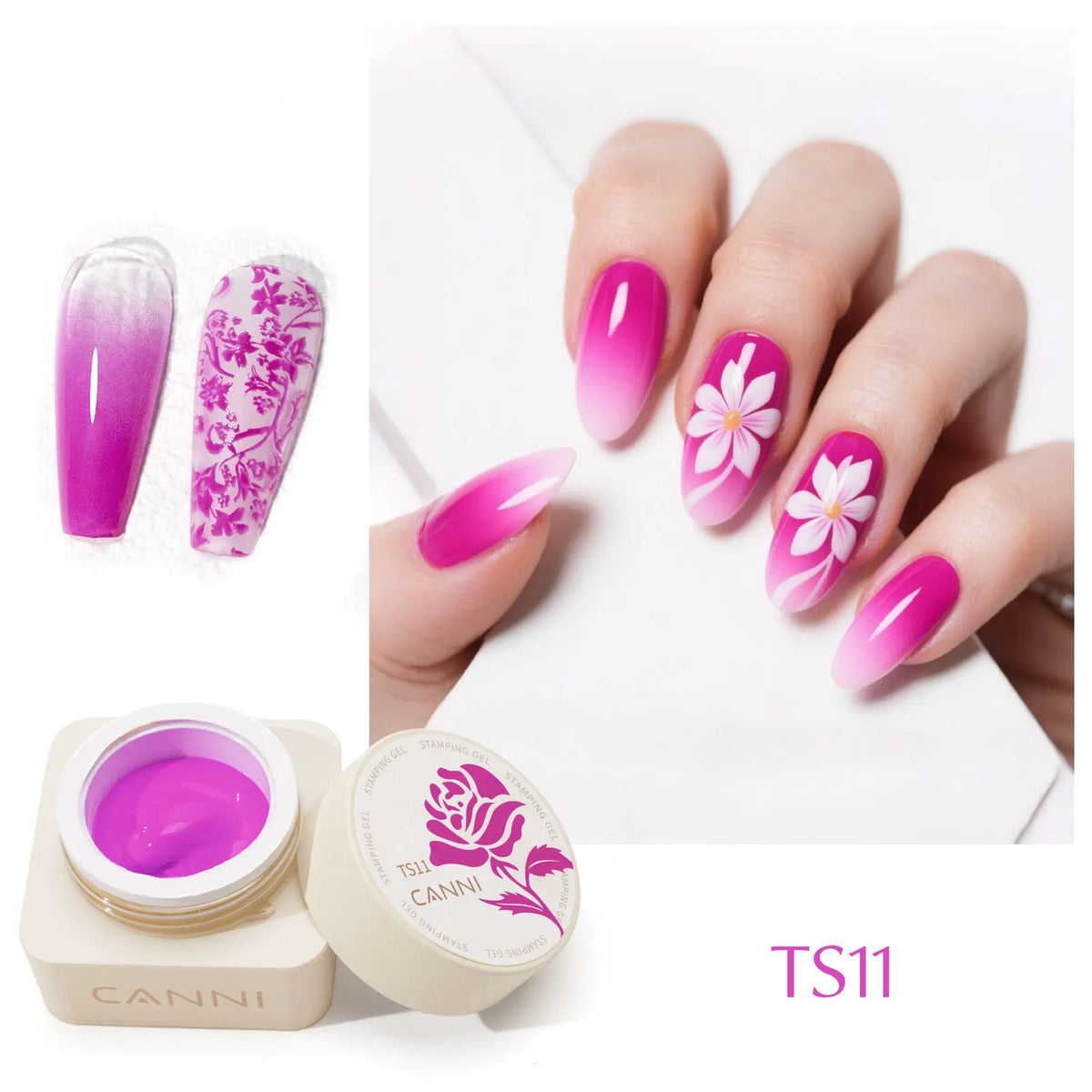 CANNI Stamping Gel Kit Gradient Nail Design Creamy Painting Gel Fast Transfer Nail Drawing Easy Used French Nail New Learner Set