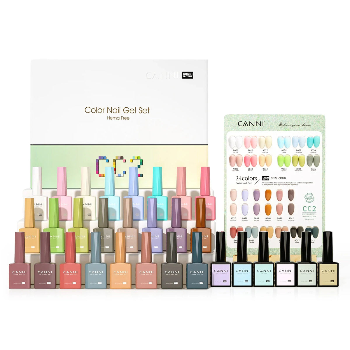 CANNI 9ML Kit Nail Gel Polish HEMA/TPO FREE Full Coverage 30pcs Color Gel Pigment Professional Nail Art Long-lasting Gel Varnish
