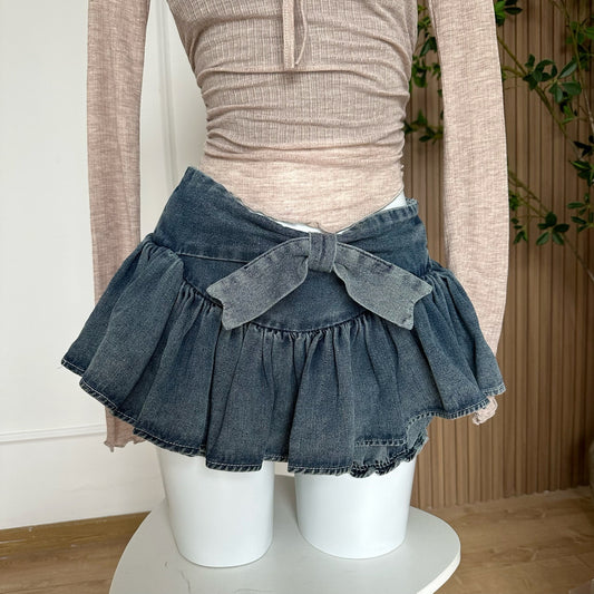 Butterfly Denim Skirt for Women