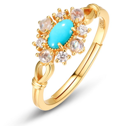 Elegant Turquoise Adjustable Ring
