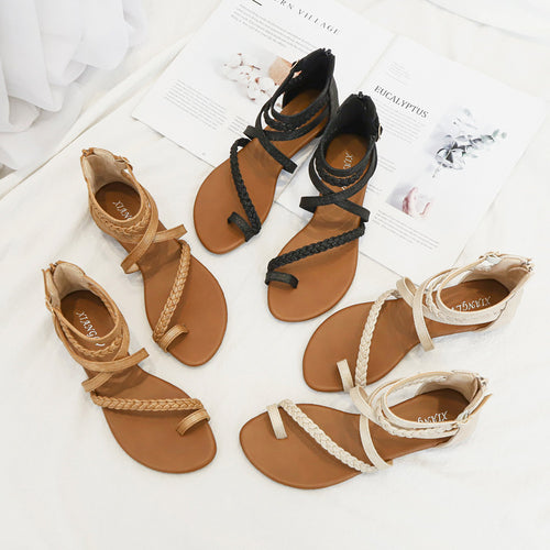 Womens Wedge Sandals with Matching Skirt and Roman Style