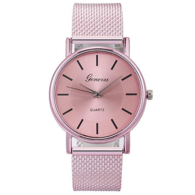 Casual Quartz Mesh Dress Watch