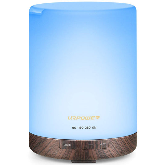 2nd Gen 300ml Aroma Essential Oil Diffuser Night Light Ultrasonic Air Cool Mist Humidifier with AUTO Shut Off and 6-7 Hours Continuous Diffusing and 4 Timer Settings for Home Office Yoga Spa