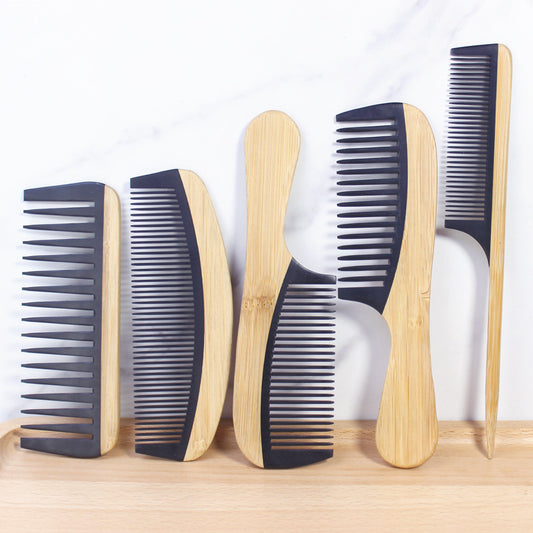 Prism Wellness Bamboo Hair Comb for Women - Anti-Static Wooden Design