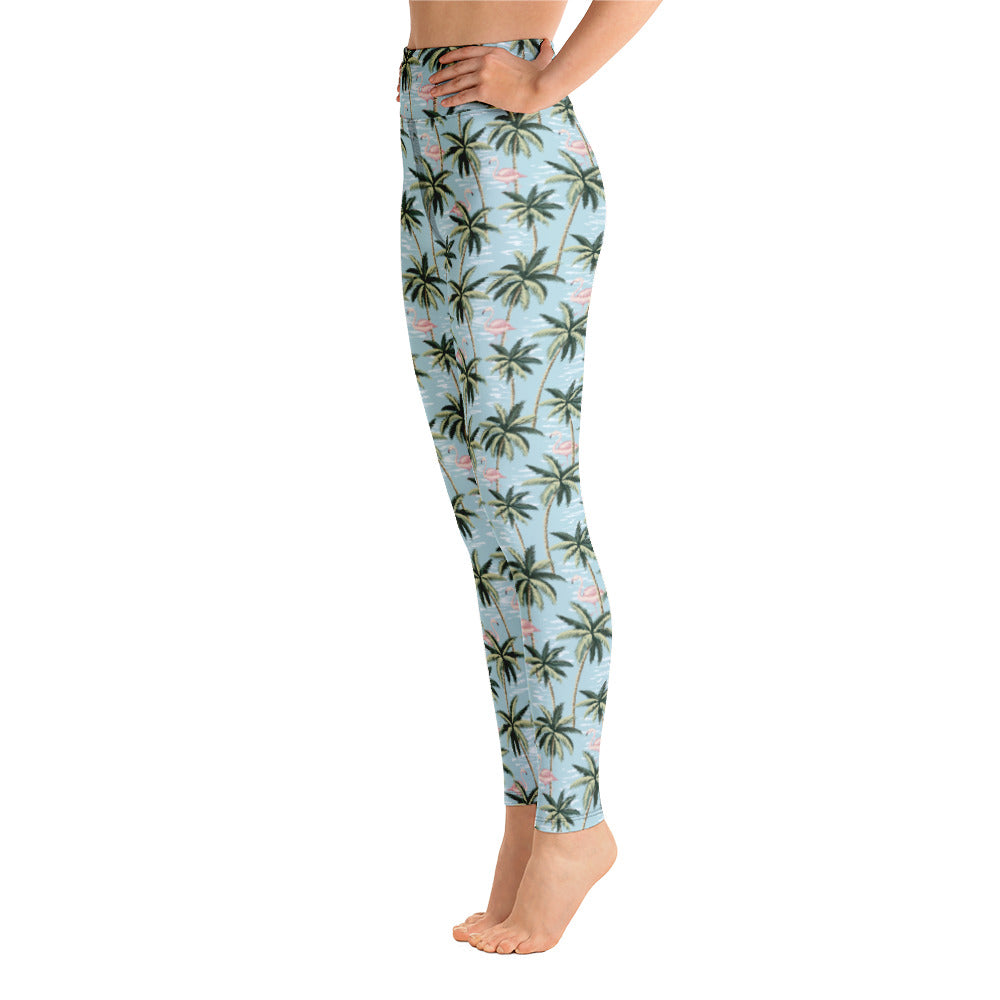Prism Wellness Womens Tropical Flamingo Yoga Leggings