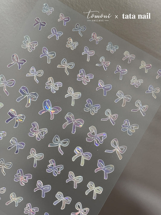 New Crystal Bow Nail Stickers with Elegant Lines