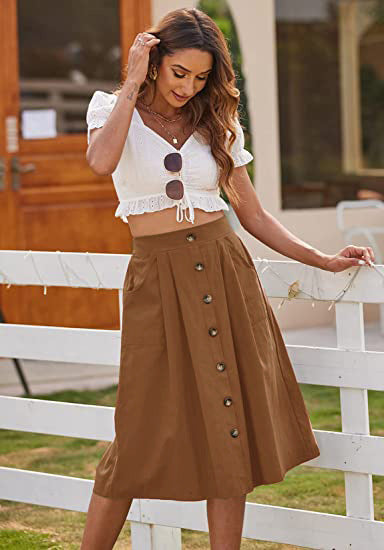Casual Button Skirt