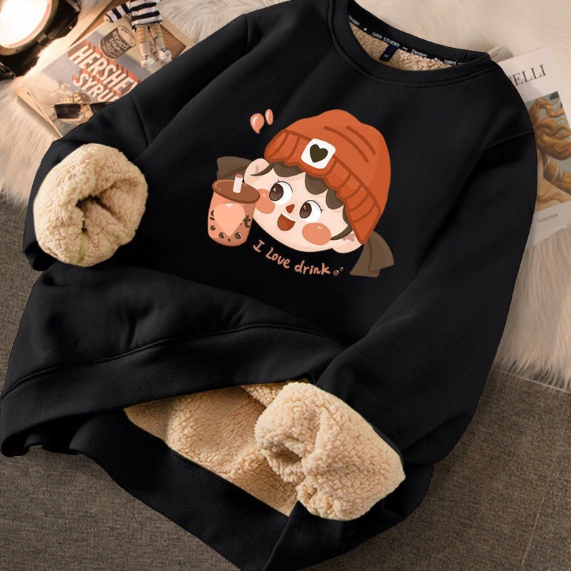 Thickened Printed Sweater for Women