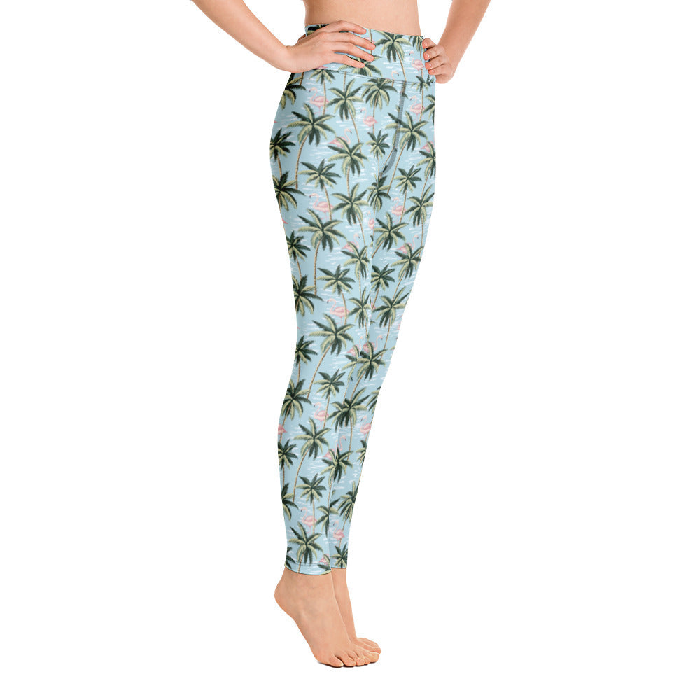 Prism Wellness Womens Tropical Flamingo Yoga Leggings