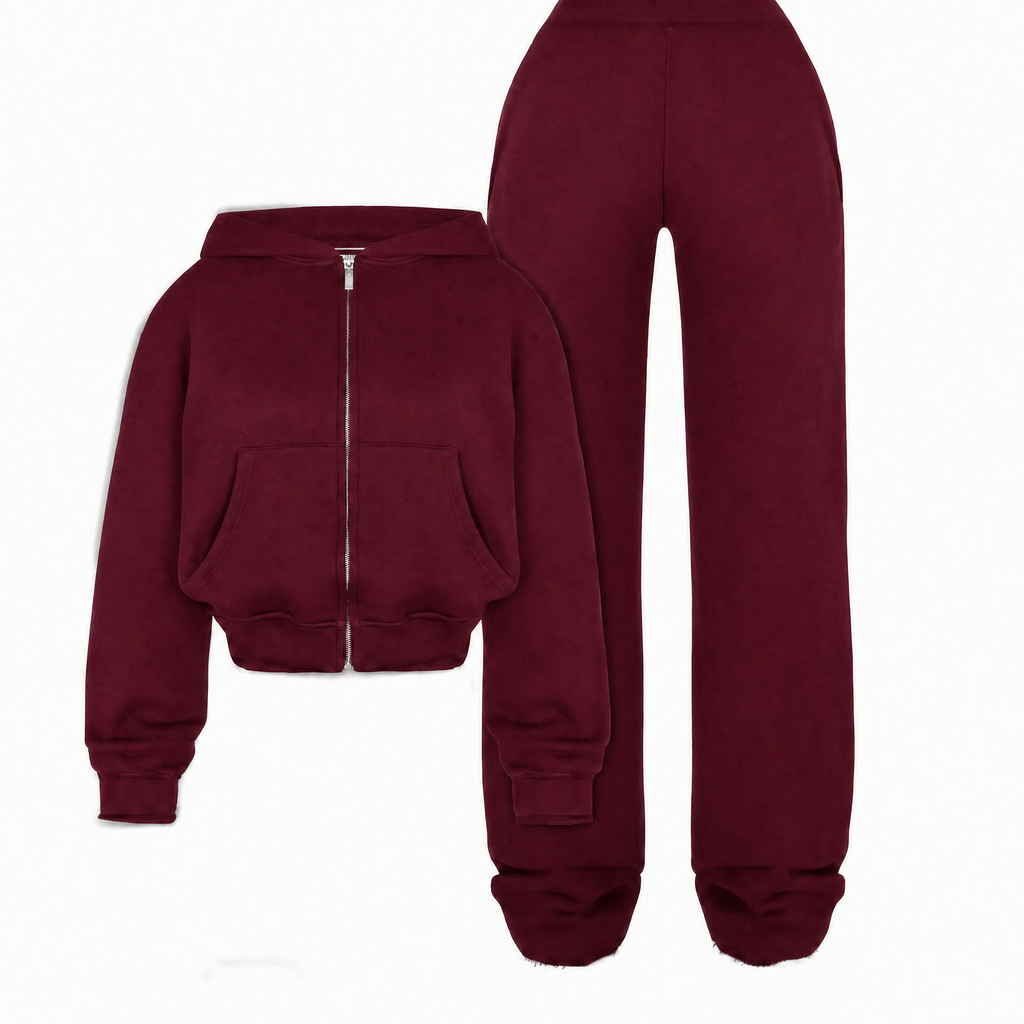 Prism Wellness Letter Sports Suit Zip-up Hooded Cropped Sweatshirt Top And Loose Drawstring Trousers Women's Fashion Clothing